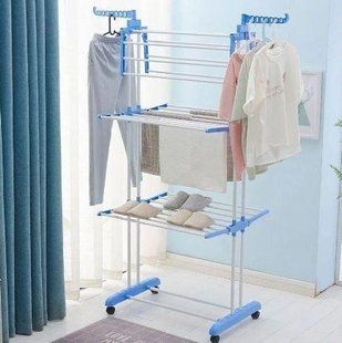 Сушарка складна для білизни GARMENT RACK Вертикальна пересувна стійка-сушарка для сушіння речей та білизни, на коліщатках 41269 фото