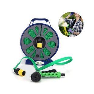 Гнучкий поливальний шланг Garden Hose 15 м &bull; Шланг у котушці з розпилювачем 7 режимів для саду, городу, дачі та миття авто 55499 фото