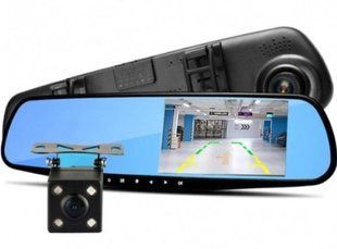 Відеореєстратор-дзеркало Blackbox DVR AK47 Full HD &bull; Автомобільний реєстратор на 2 камери з камерою заднього виду, G-сенсором та нічною зйомкою 51779 фото