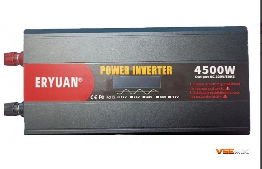 Преобразователь напряжения Eryone 12V &rarr; 220V 6000W чистая синусоида с LCD ∙ Инвертор для дома, авто и резервного питания 57269 фото