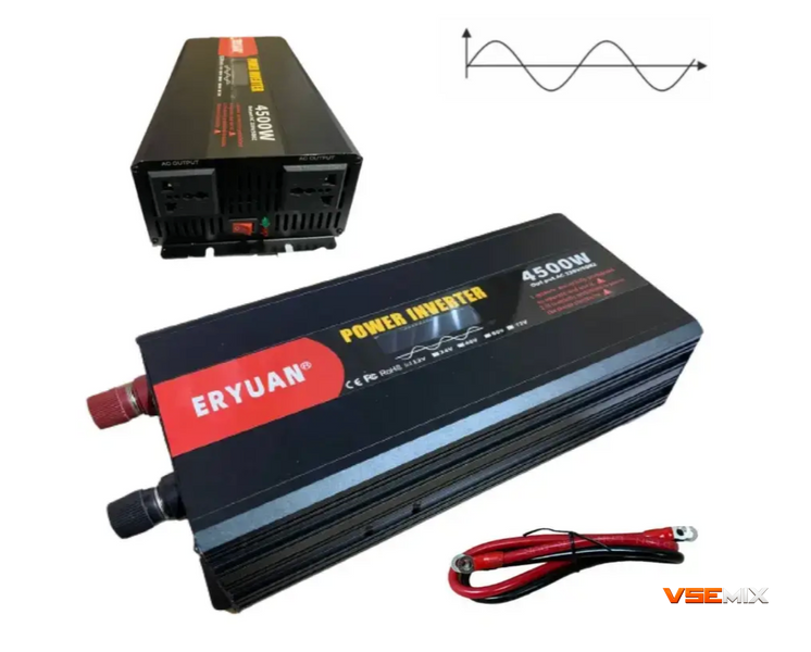 Преобразователь напряжения AGM 12V &rarr; 220V 4500W чистая синусоида с LCD-дисплеем &bull; Инвертор AGM для аккумулятора и солнечных систем 57271 фото