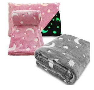 Дитячий плед, що світиться у темряві ∙ Люменісцентний неоновий плед &ndash; ковдра із зірками ∙ Покривало &laquo;день-ніч&raquo; 51596 фото