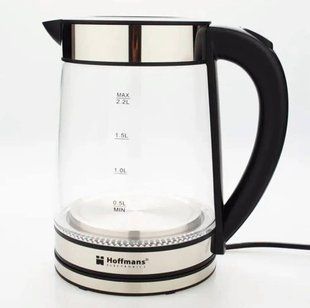 Электрочайник Hoffmans 2,2 л HM-2515 &bull; Стеклянный чайник для чая и кофе 1800W 55630 фото