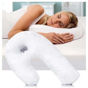 Ергономічна подушка - підкова SIDE Sleeper PRO ортопедична для шиї з простором для вуха ∙ Розумна подушка для сну на боці 50156 фото