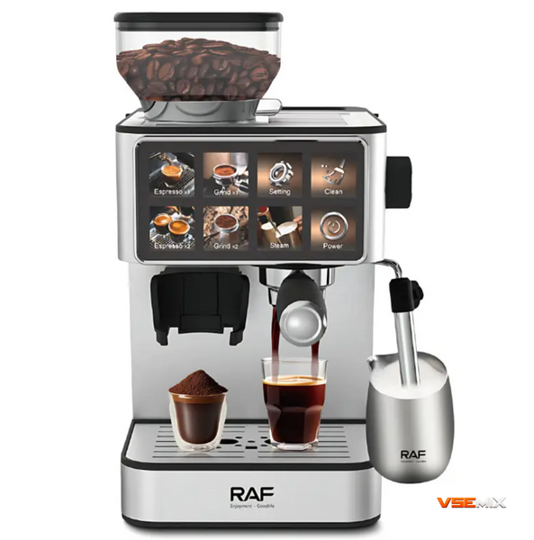 Кофемашина 2 в 1 RAF R.0206 1.8L аромат свежемолотого кофе каждый день ∙ Автоматическая кофемашина с капучинатором RAF R.0206 1.8L 57279 фото