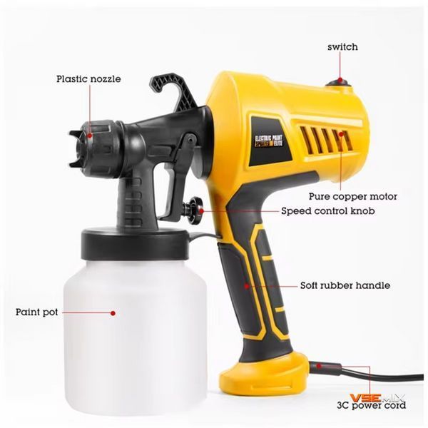 Електричний розпилювач фарби ELITE LY-79 &bull; Краскопульт ELECTRIC PAINT SPRAYER 500 Вт для фарбування стін, меблів і поверхонь 52458 фото