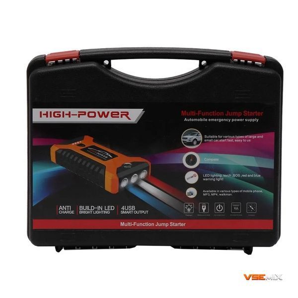 Пускозарядное устройство JUMP STARTER JX27 WITH PUMP 99800 мАч &bull; Автомобильный стартовый блок с компрессором и зарядкой 55794 фото