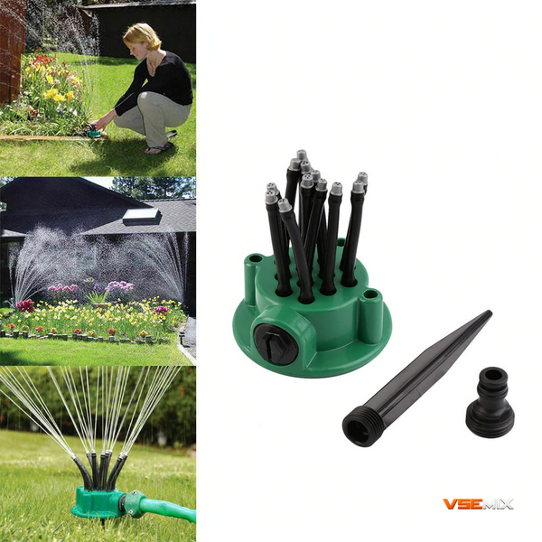 Розумна система поливу 12 в 1 Multifunctional Water Sprinklers &bull; Спринклерний зрошувач 360&deg; для газону, саду та городу 62101 фото