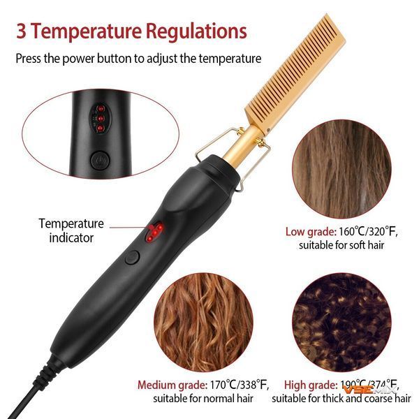 Расческа-выпрямитель для волос High Heat Brush ∙ Электрический гребень для укладки, выпрямления, разглаживания волос 51899 фото
