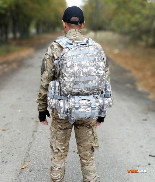 Многофункциональный армейский рюкзак B08 Pixel 55L с системой MOLLE ∙ Тактический рюкзак с подсумками B08 Pixel 55L 56708 фото