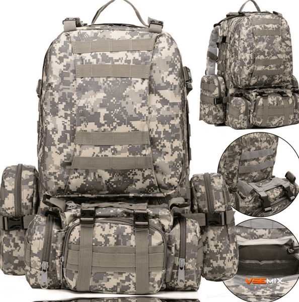 Многофункциональный армейский рюкзак B08 Pixel 55L с системой MOLLE ∙ Тактический рюкзак с подсумками B08 Pixel 55L 56708 фото