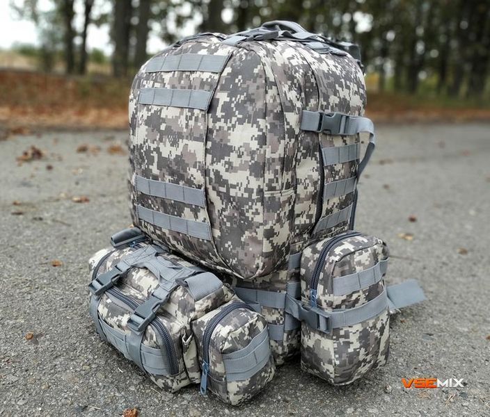 Многофункциональный армейский рюкзак B08 Pixel 55L с системой MOLLE ∙ Тактический рюкзак с подсумками B08 Pixel 55L 56708 фото