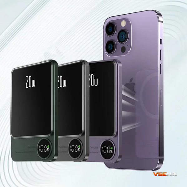 Портативное зарядное устройство Power Bank Q9 5000 mAh &bull; Беспроводной повербанк с MagSafe и быстрой зарядкой 20W 57179 фото