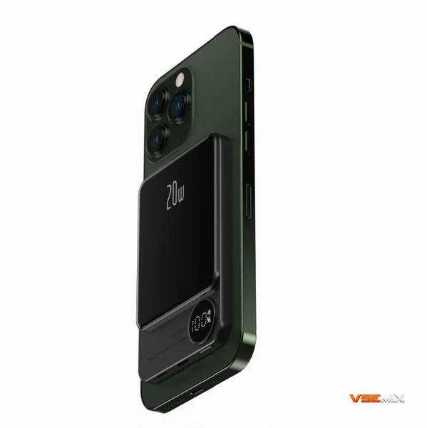 Портативное зарядное устройство Power Bank Q9 5000 mAh &bull; Беспроводной повербанк с MagSafe и быстрой зарядкой 20W 57179 фото