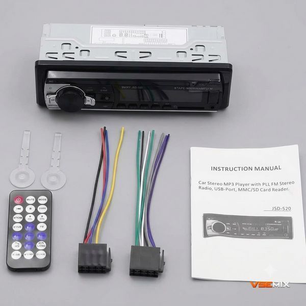 Автомагнитола CAR MP3 SA-520 ISO Bluetooth 4.2 &bull; Автомобильная MP3 магнитола с USB, AUX, SD и FM-радио 66020 фото