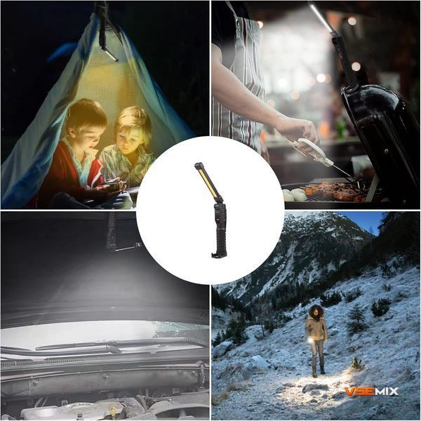 Ліхтар LIGHT L08-1 з магнітним підставою та підвісним гачком для кемпінгу ∙ Акумуляторний поворотний ліхтар LIGHT L08-1 56996 фото