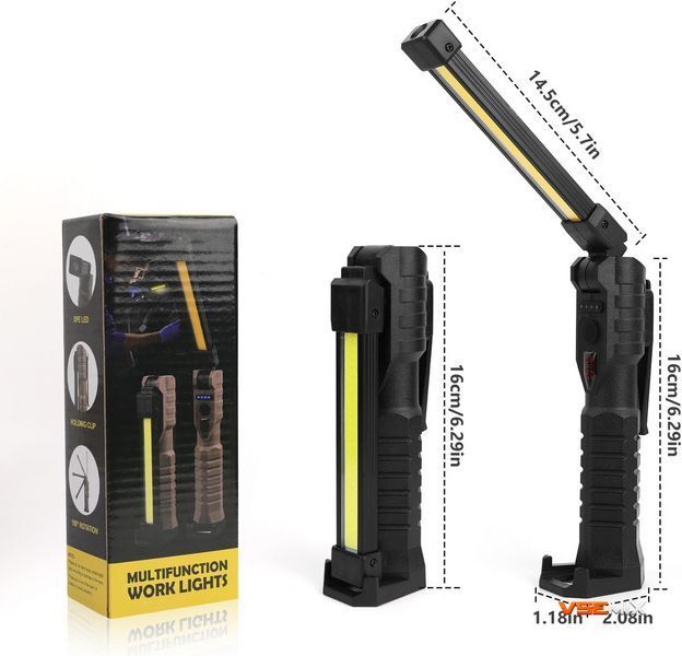 Ліхтар LIGHT L08-1 з магнітним підставою та підвісним гачком для кемпінгу ∙ Акумуляторний поворотний ліхтар LIGHT L08-1 56996 фото