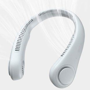 Портативный вентилятор на шею Bladeless Neck Cooler &bull; Безлопастный охладитель воздуха с 3 режимами обдува 52854 фото