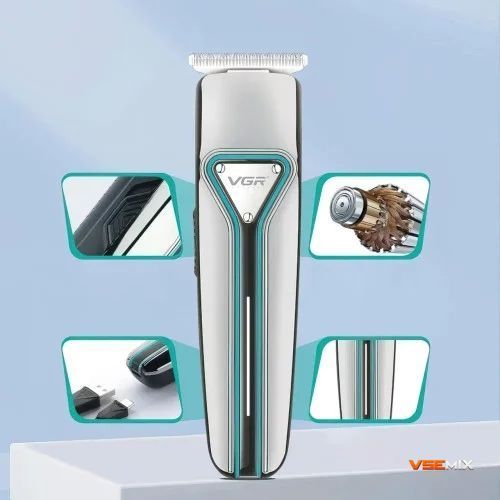 Машинка для стрижки VGR V-008 аккумуляторная USB ∙ Триммер для волос, бороды и усов с LED-дисплеем и съемными насадками 57757 фото