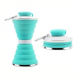 Складана силіконова пляшка Folding travel water cup, 500 мл 52240 фото