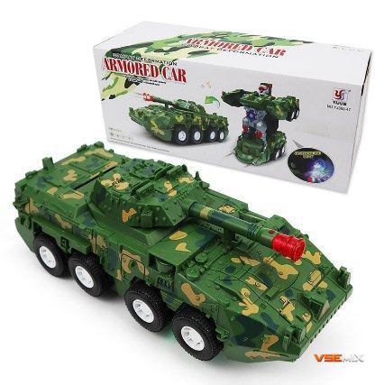 Детская игрушка Танк - трансформер Armored Car на радиоуправлении ∙ Машинка &ndash; робот с пультом, вращением 360&deg;, подсветкой и звуком на аккумуляторе 55028 фото