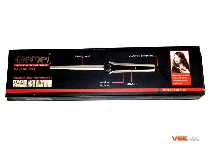 Конусна керамічна плойка Gemei 2914 Hair Curlers для створення дрібних локонів 50028 фото