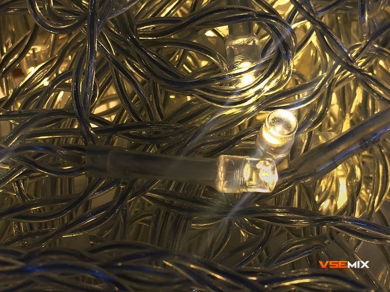 Гірлянда штора Водоспад на вікно Теплий білий колір свічення, 3х2м 240 LED з конектором 20277 фото