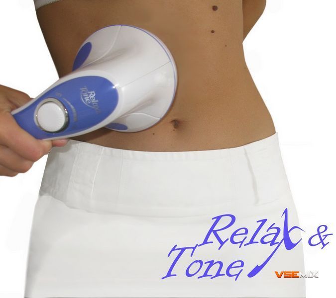 Ручной массажер Relax and Tone Антицеллюлитный вибромассажер для тела, рук и ног, 4 насадки 50138 фото