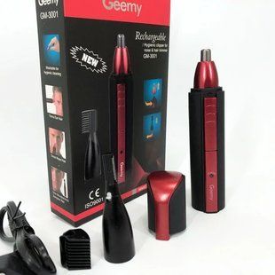 Триммер для носа и ушей, окантовки бороды и усов GEMEI GM-3001 2 в 1 аккумуляторный триммер с насадками 57660 фото