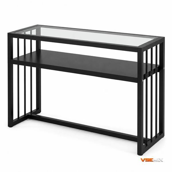 Скляний столик для манікюру та макіяжу YM180 120&times;40&times;78 см &bull; Інтер&rsquo;єрний стіл для салону краси, косметики, лампи, інструментів і робочого місця майстра 58197 фото