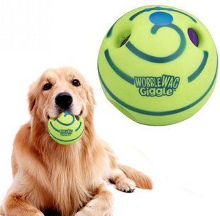 Іграшка для собак зі звуком Wobble Wag Giggle гигикаючий м'яч для гри з собакою 52044 фото