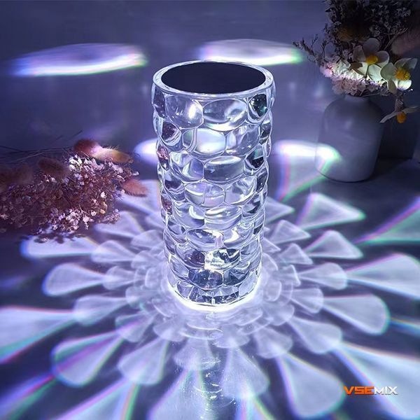 Настільна лампа - нічник Алмаз Crystal Lamp Diamond RGB &middot; Кришталевий атмосферний світильник на акумуляторі, 16 кольорів 55065 фото